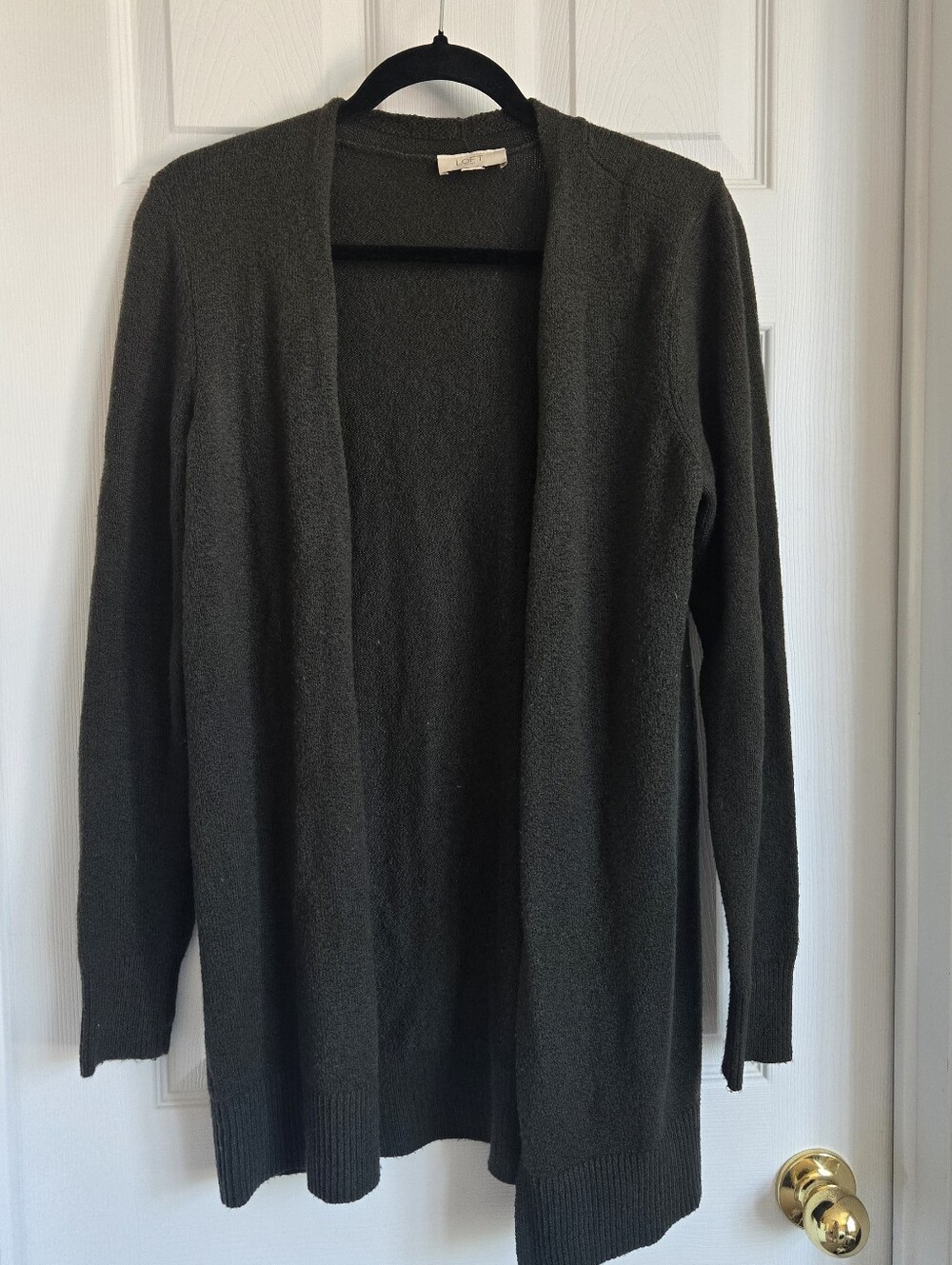 Loft Open-Front Dark Green Sweater Cardigan In Size XS